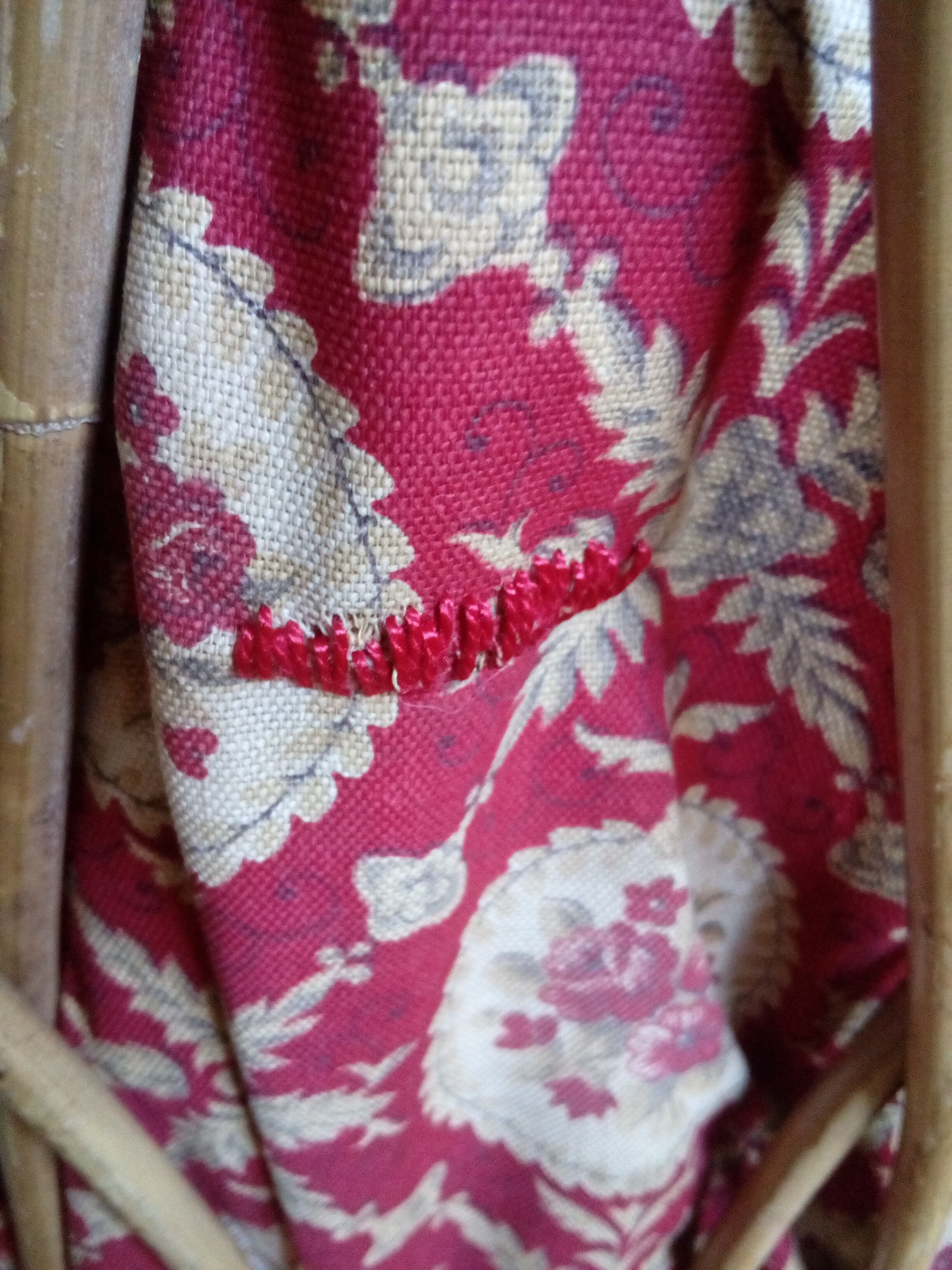 Square-shaped 1960s wicker knitting cart worker