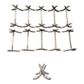 11 porte couteaux métal argenté,art nouveau, Morlot