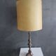 Antique lamp, silver-plated bronze candlestick base