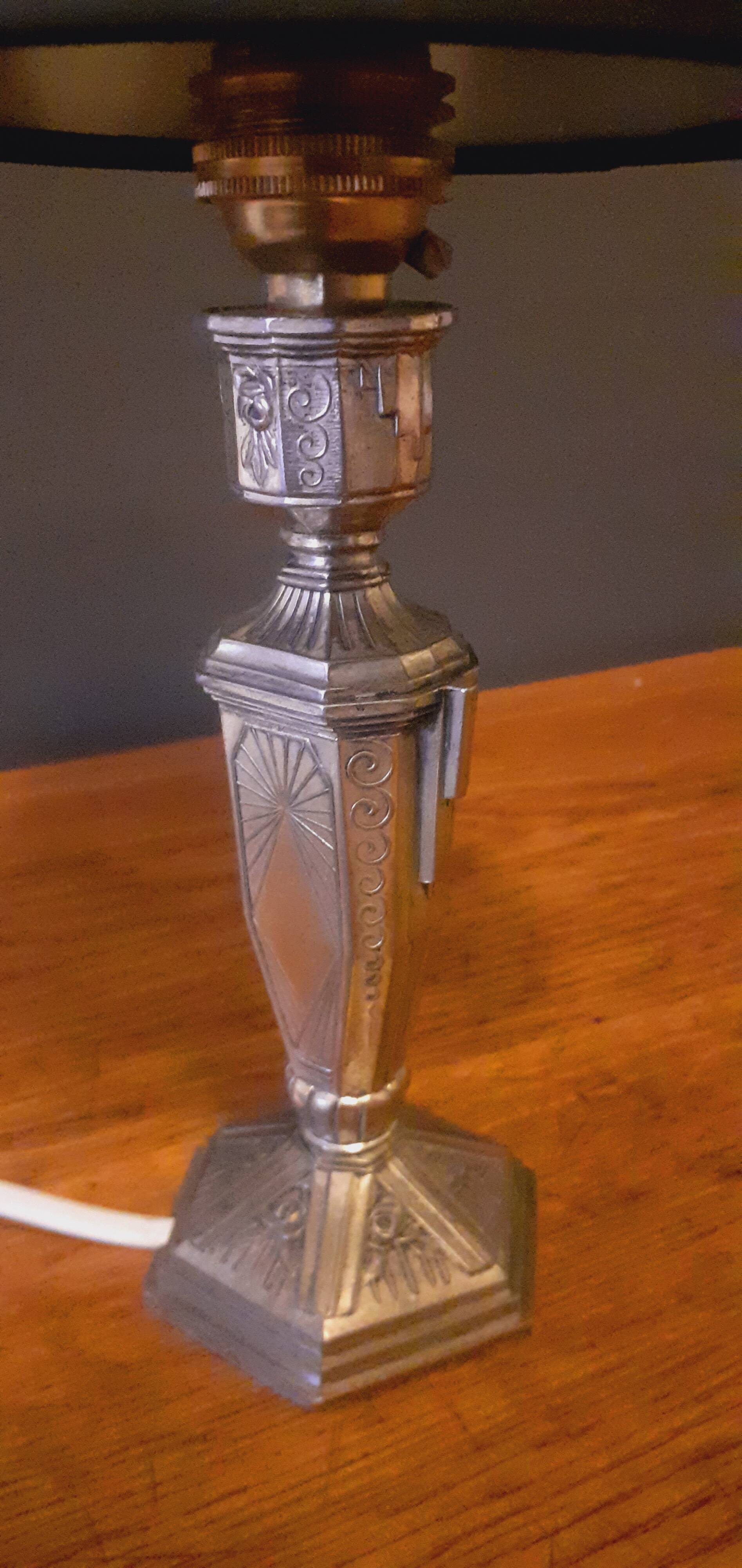 Art Deco lamp 1930 in tinned regula