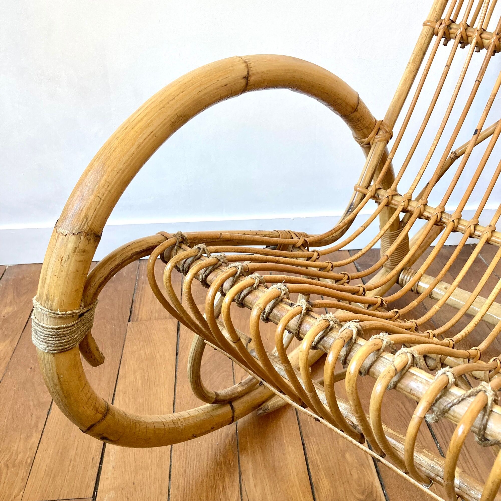 Rocking chair rattan Rohe Noordwolde 60s or rocking chair