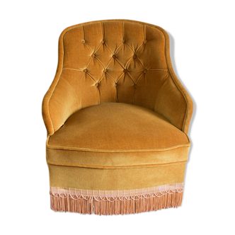 Fauteuil crapaud or