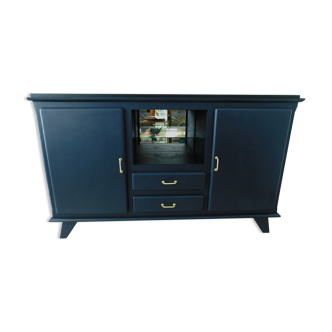 Buffet vintage bleu nuit et noir