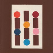 Framed abstract collage on paper signed eawy.