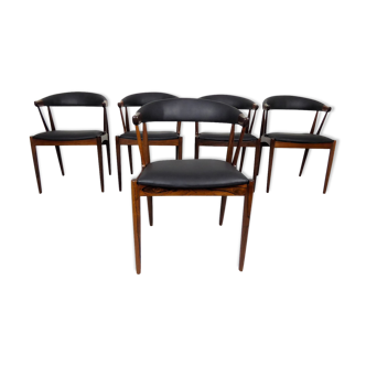 5 rosewood chairs by Johannes Andersen 1960