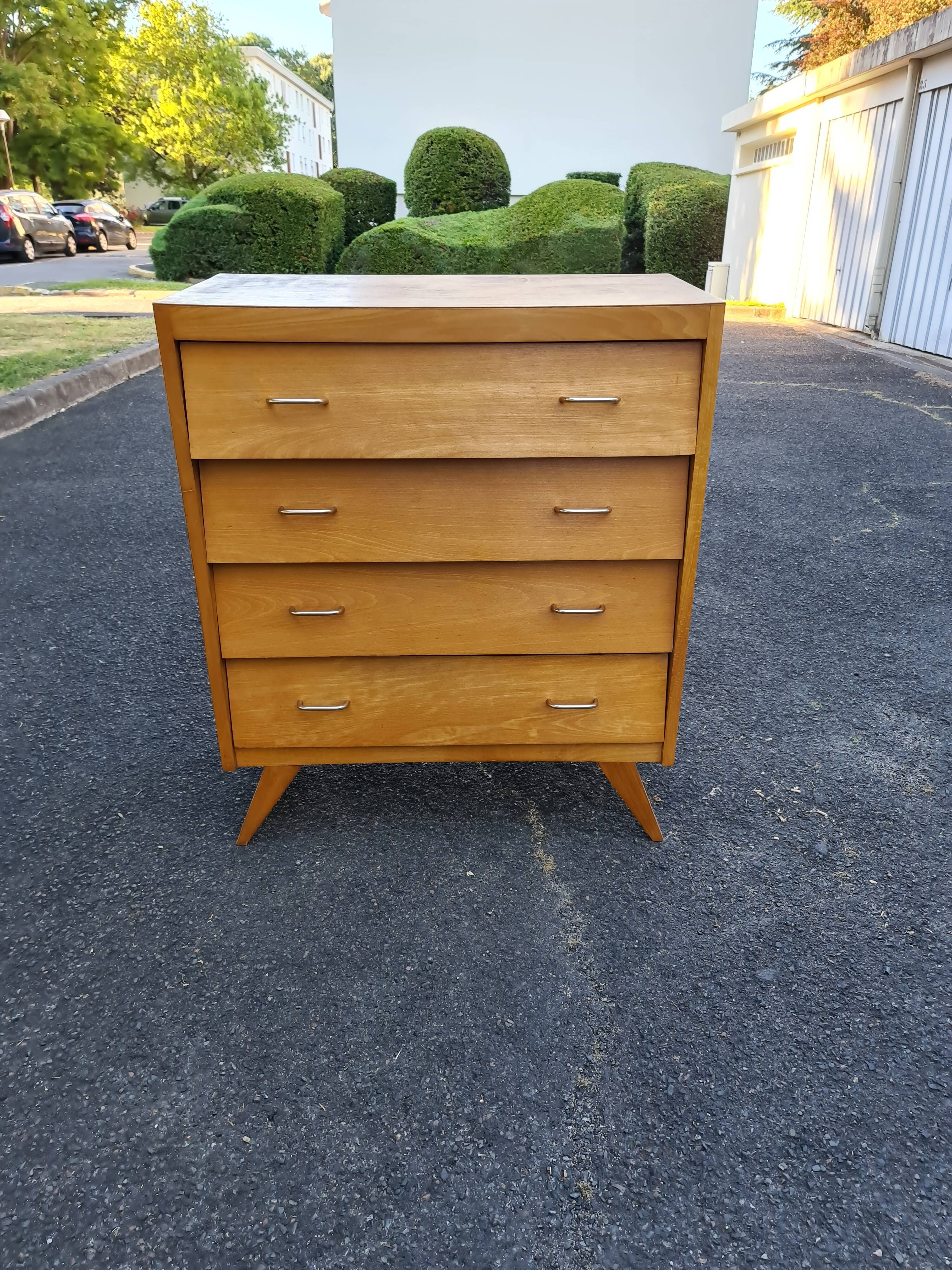 Vintage chest of drawers 1960 foot compass