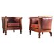 Vintage pair of 20th century Danish Leather Chairs, ca. 1930s