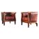 Vintage pair of 20th century Danish Leather Chairs, ca. 1930s