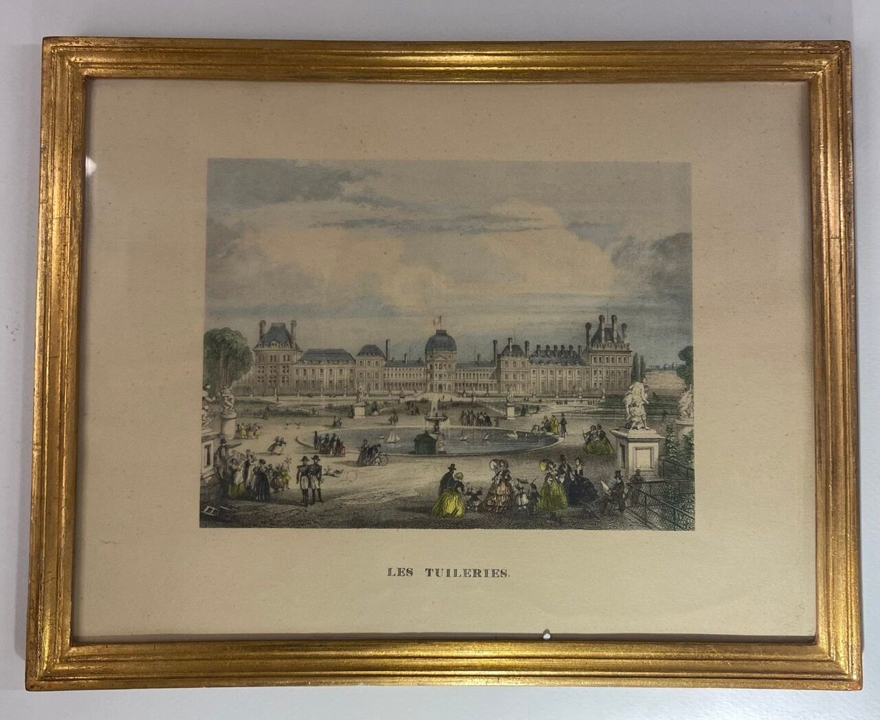 Gravure en couleur, Les Tuileries, Paris