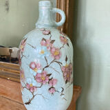 Signed ceramic bottle vase, cherry blossoms, 70s