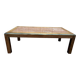Contemporary coffee table in mahogany and marble.