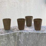 4 old sandstone cups
