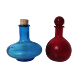 Red blue tinted glass bottles