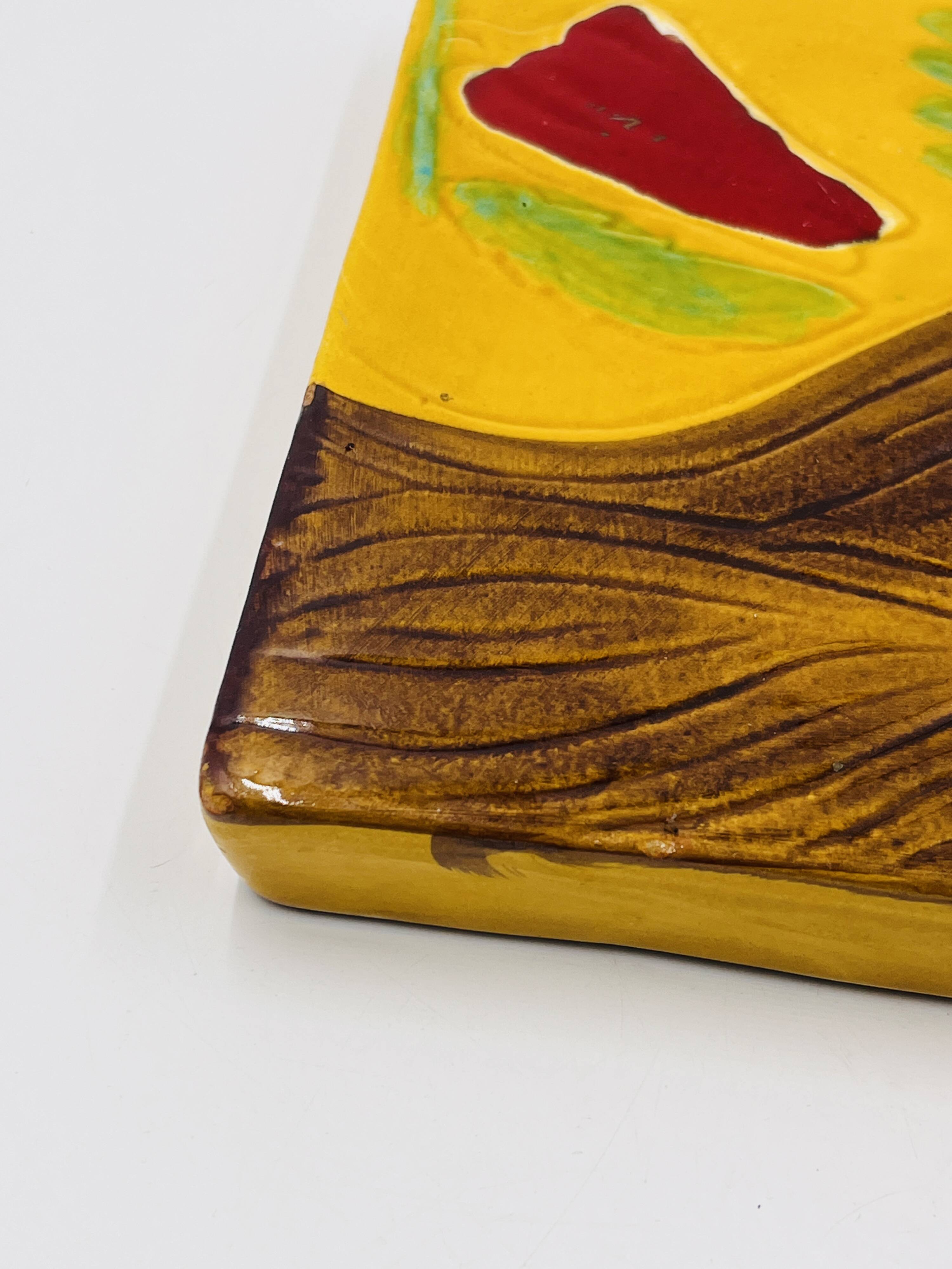 Square cheese board with knife Vallauris