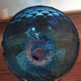 Vase vintage forme verre bleu clair