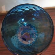 Vintage vase in light blue glass.