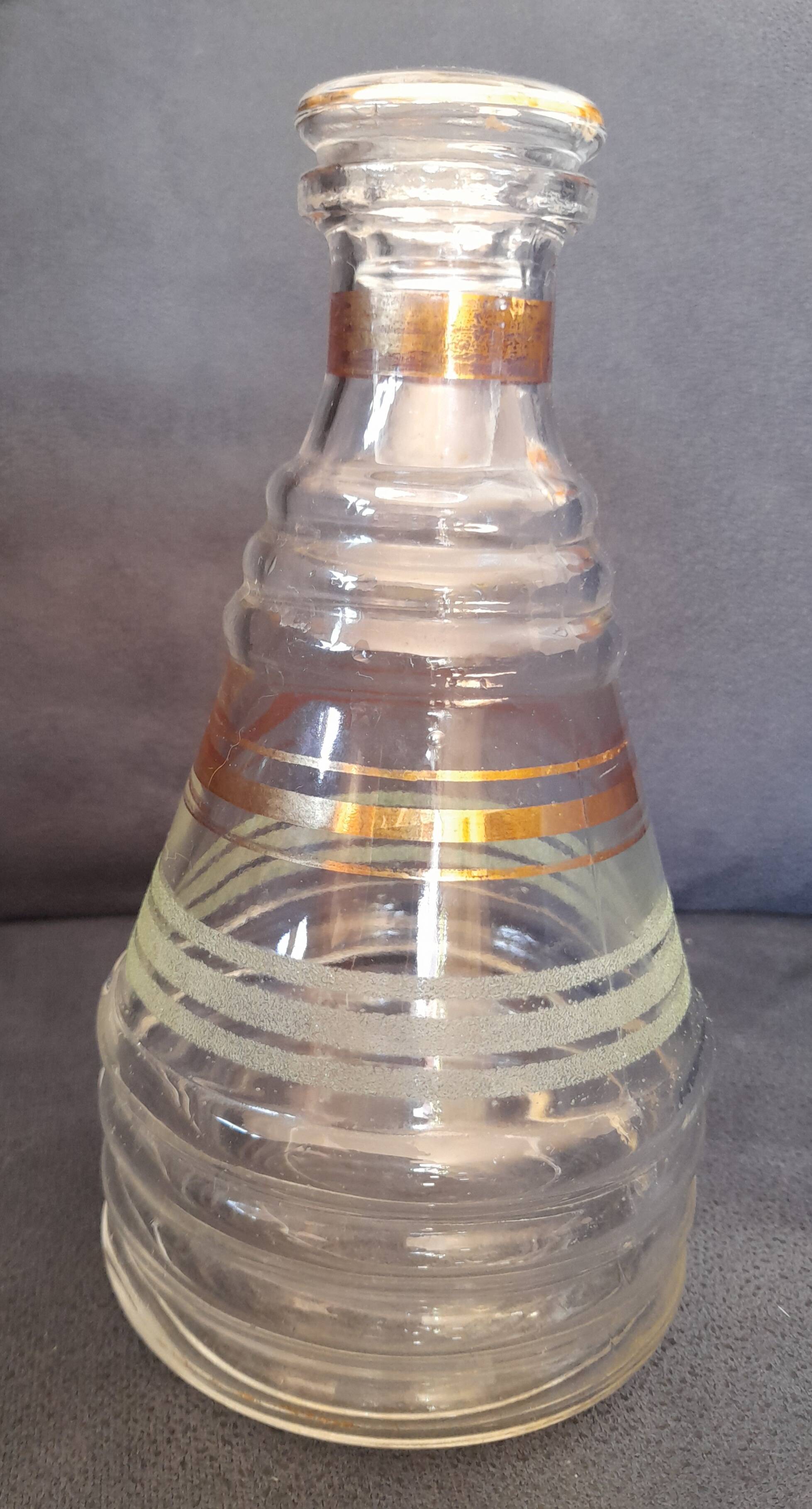 Carafe dorée granitée vert Art Déco Grey Poupon
