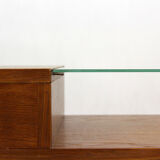 Oak coffee table with a glass top from Onv olomouc, 1970s