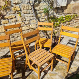 Set of 7 wooden chairs