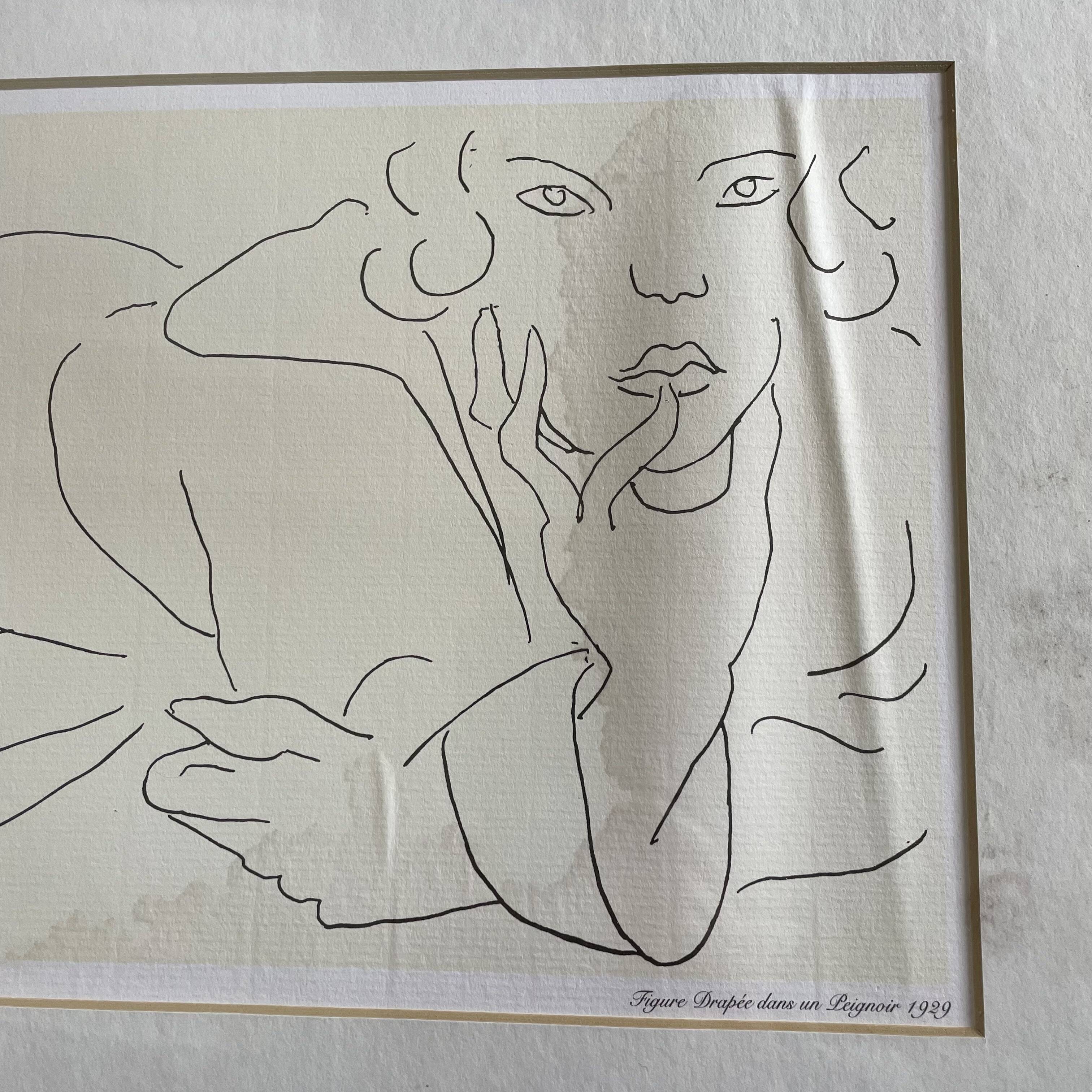 Lithograph by Henri Matisse "Figure draped in a bathrobe" 1929