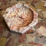 Art Deco ashtray/trinket dish in reddish marble veins