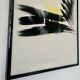Large abstract expressionist framed painting, signed. Mid to late 20th cent