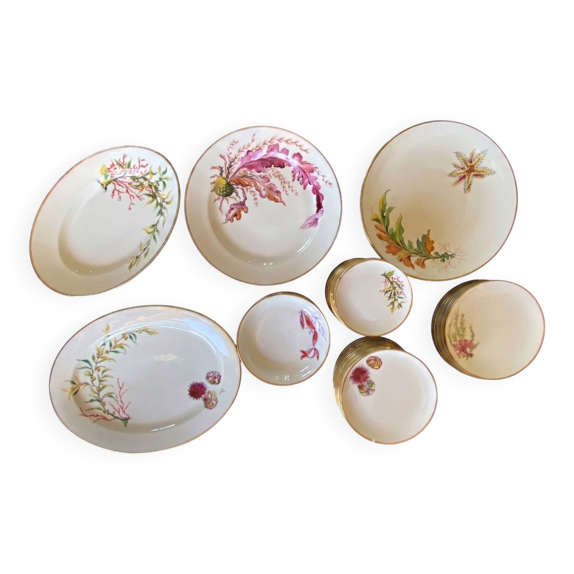 Service de table "Grand Large" Le Tallec Paris – Porcelaine peinte main