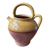 Provençal terracotta pitcher/jug with yellow glaze