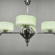 Art Deco Green Opaline Glass Chandelier, Czechoslovakia 1930s