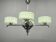 Art Deco Green Opaline Glass Chandelier, Czechoslovakia 1930s