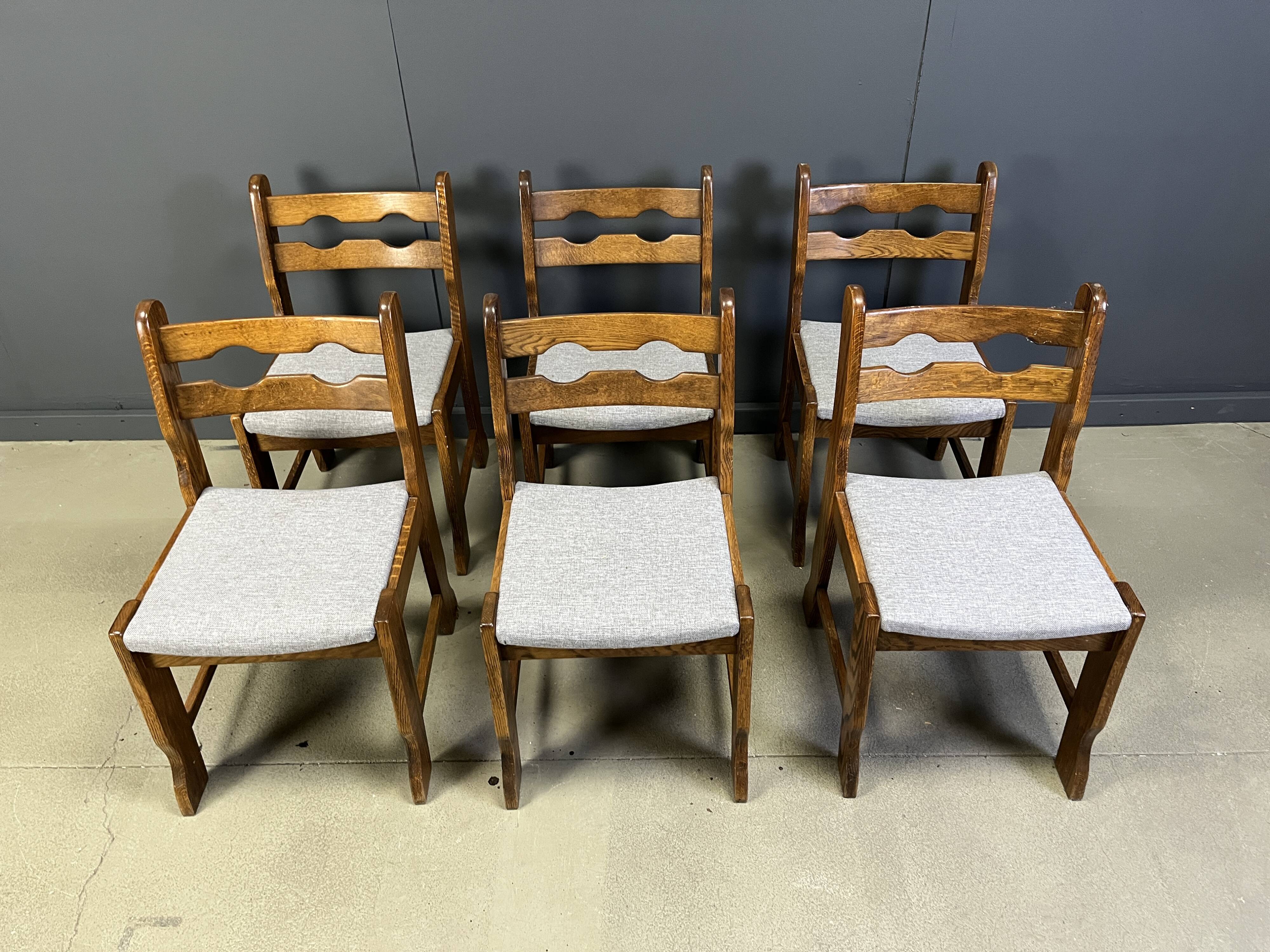 Vintage brutlaist dining chairs, set of 6 - 1960s