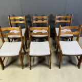 Vintage brutlaist dining chairs, set of 6 - 1960s