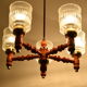 Mid-century Wood Chandelier by Instala Jilove u Decina,1960's