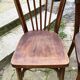 Set of 8 vintage bistro chairs, 50s, 60s, dark oak.