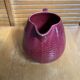 Old Red Ceramic Jug Woven Willow Style Vintage #E336
