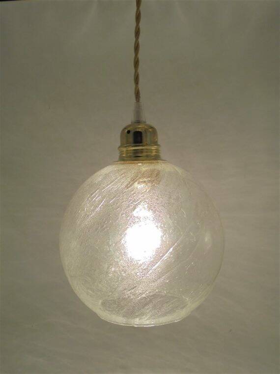 Bubbled glass pendant light