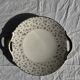 Vintage pie dish with 2 golden handles, abstract patterns, D28.