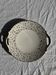Vintage pie dish with 2 golden handles, abstract patterns, D28.