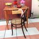 Bistro chair in curved wood and cannage / vintage years 30-40