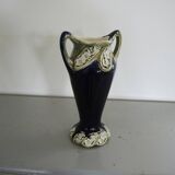 Ancien Vase en Barbotine Bleue De Bruyn