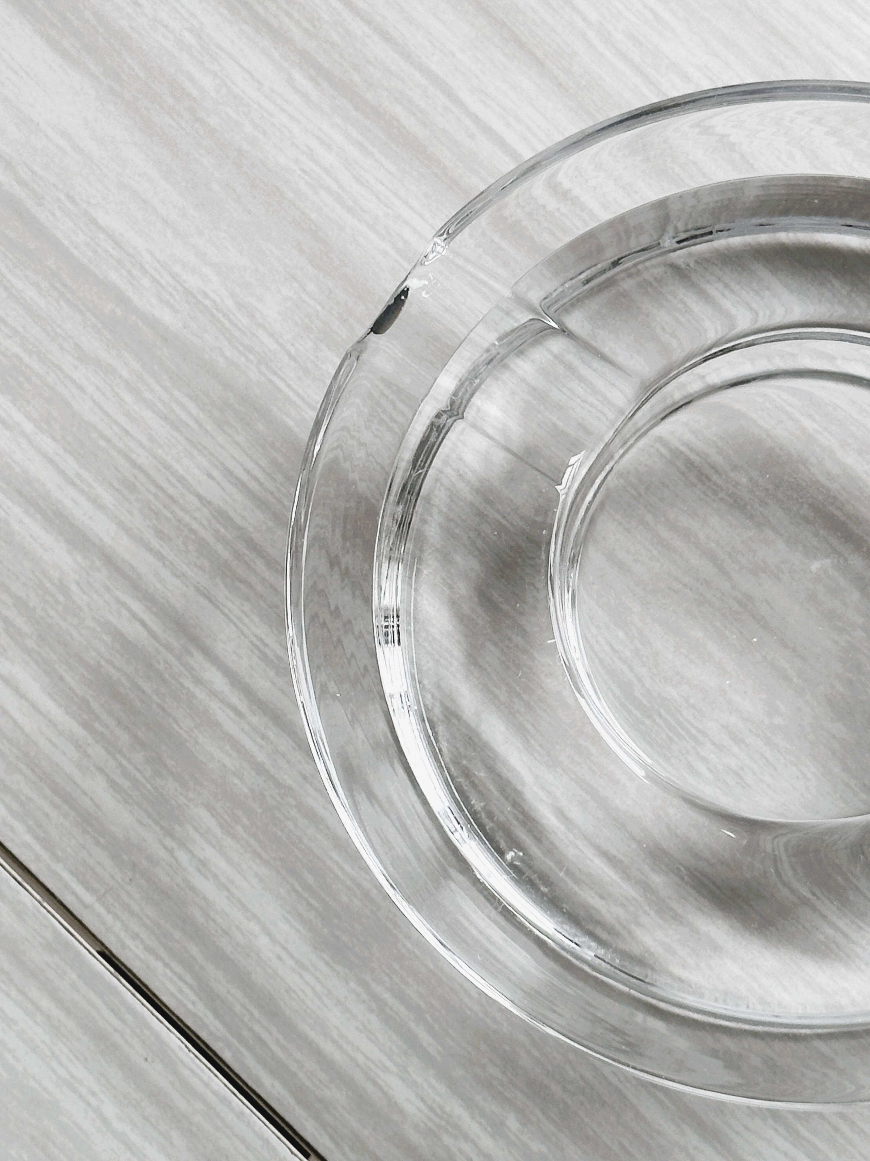 Very thick crystal ashtray, Retro futuristic.