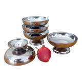 Set of stainless steel ice cream cups