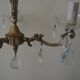Cast bronze chandelier and crystal tassels – 3 fires