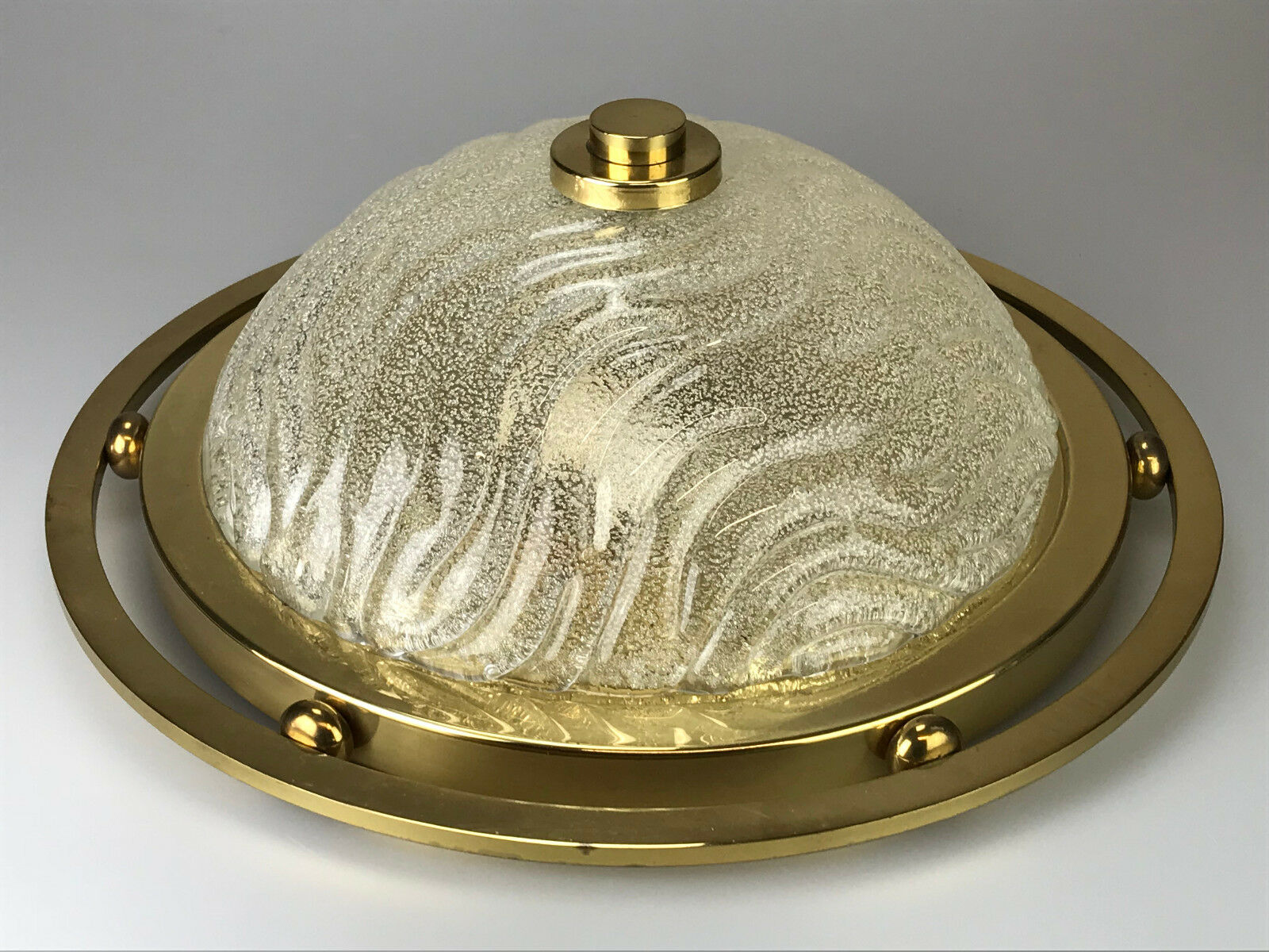 60s 70s Lamp Luminaire Plafoniere Flush Mount Ice Glass Space Age Design