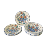 Plates earthen of Gien model Rooster and peony