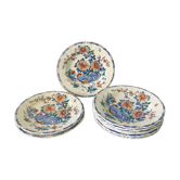 Assiettes faïence de Gien modèle Coq et pivoine