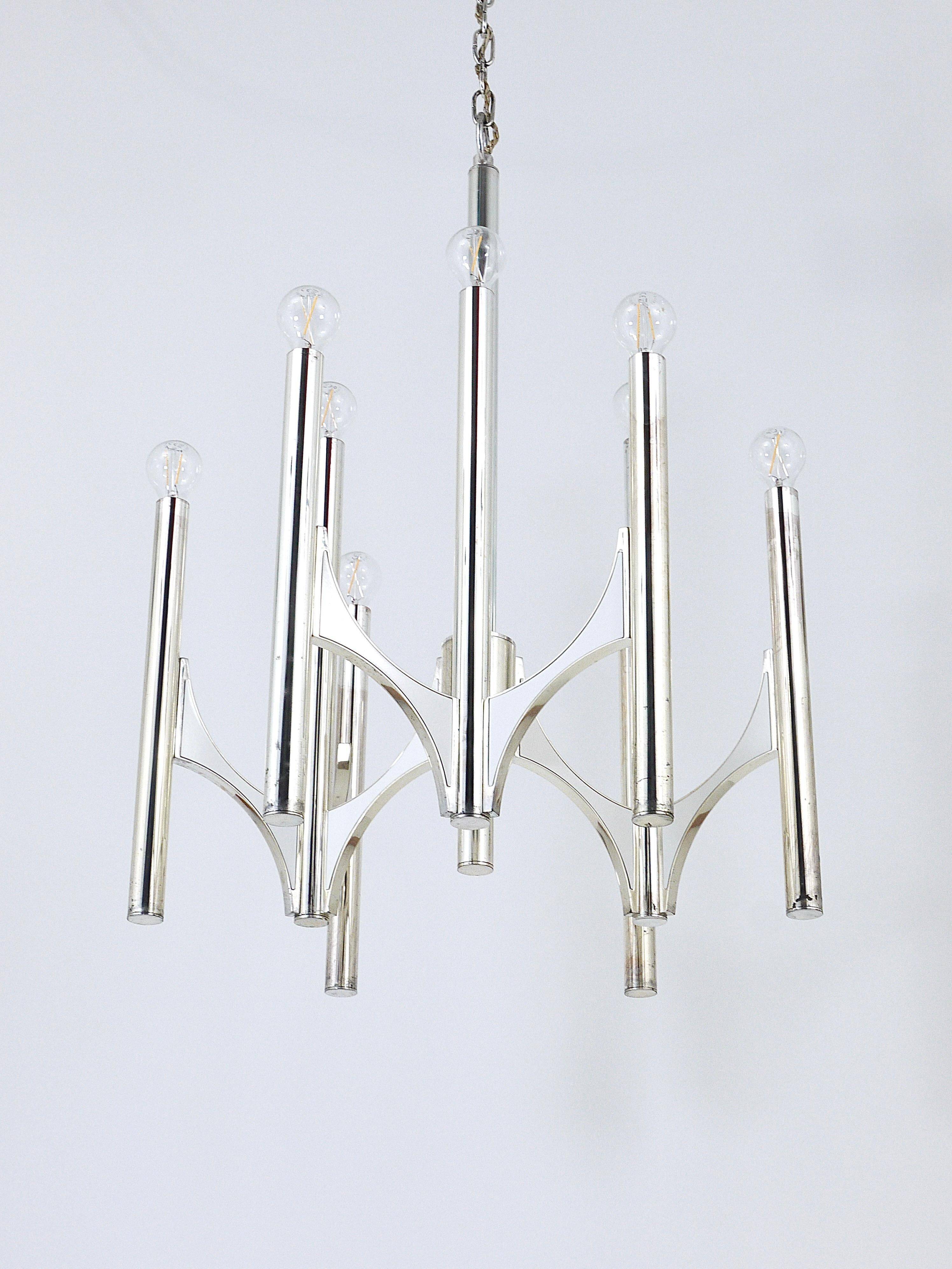 Mid-Century Lustre Gaetano Sciolari Sirius Silvered, Lightolier, Italy