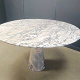 Vintage round marble dining table 1970s