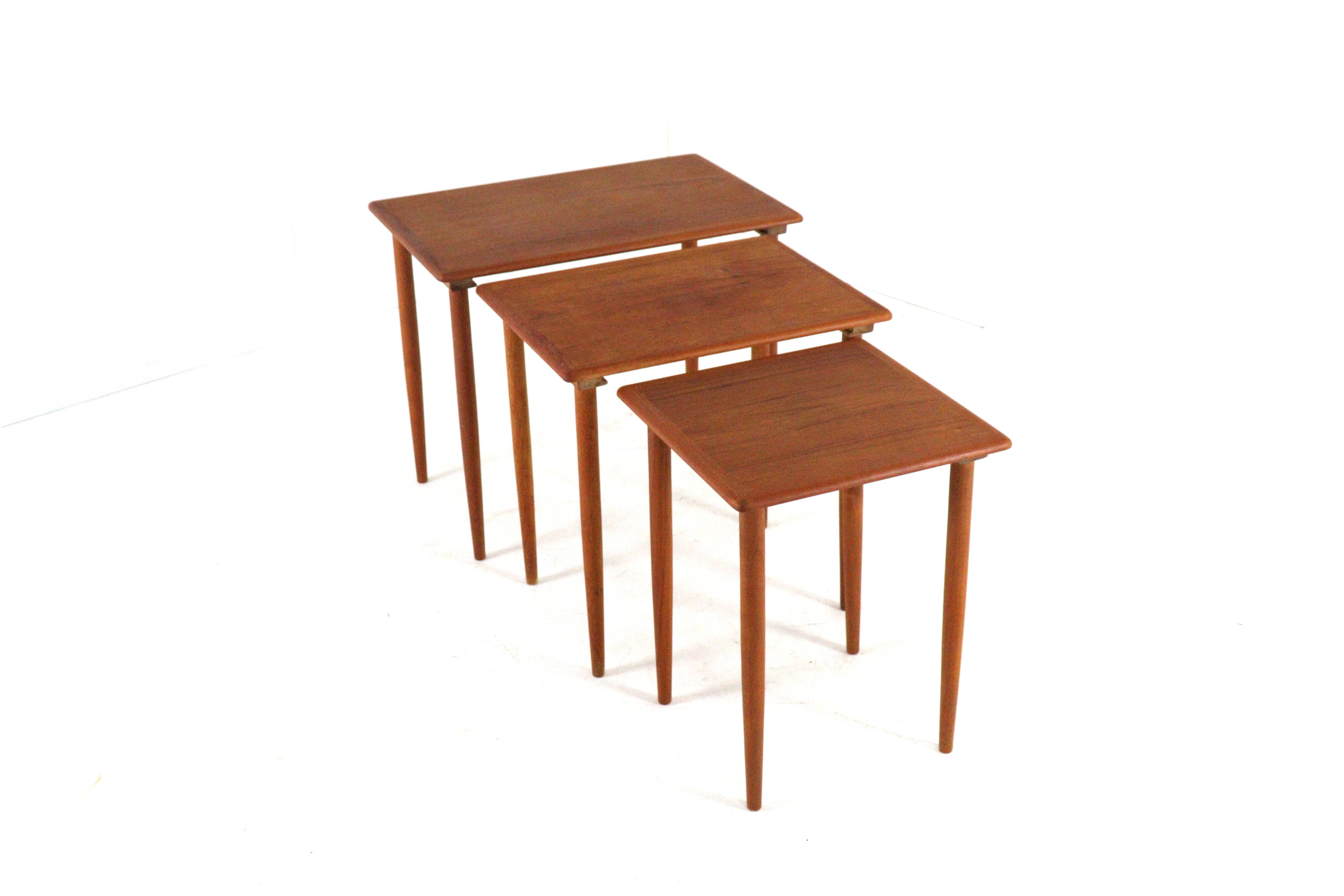 Set of 3 danish nesting tables - danish mid century modern design