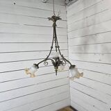 Ancien lustre en bronze 4 lumières